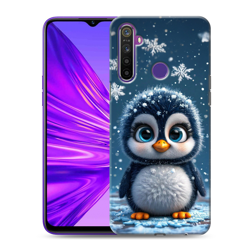 Силиконовый противоударный чехол на Realme 5 с принтом Новый год Силиконовый противоударный чехол на Realme 5 с принтом Новый год