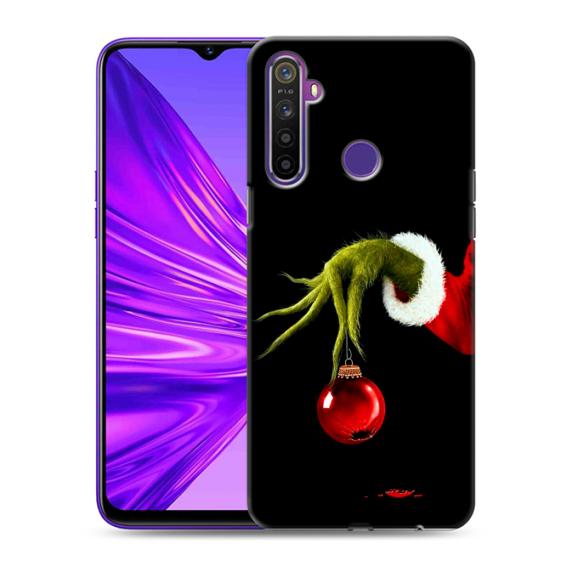 Силиконовый чехол на Realme 5 с принтом Новый год Гринч Силиконовый чехол на Realme 5 с принтом Новый год Гринч