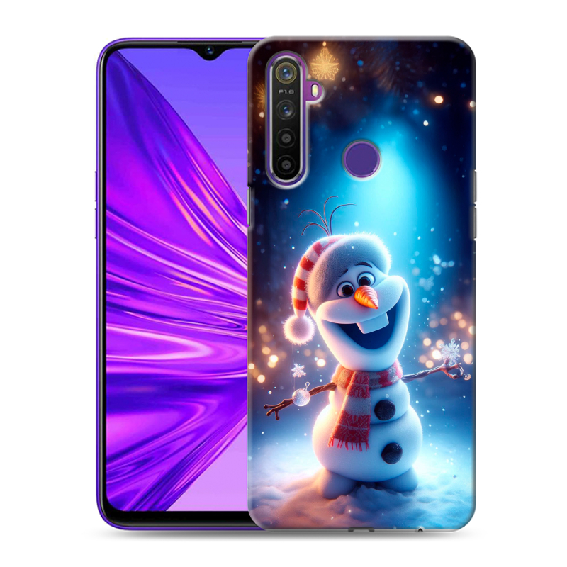 Силиконовый противоударный чехол на Realme 5 с принтом Новый год Силиконовый противоударный чехол на Realme 5 с принтом Новый год