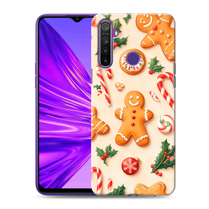 Силиконовый противоударный чехол на Realme 5 с принтом Новый год Силиконовый противоударный чехол на Realme 5 с принтом Новый год