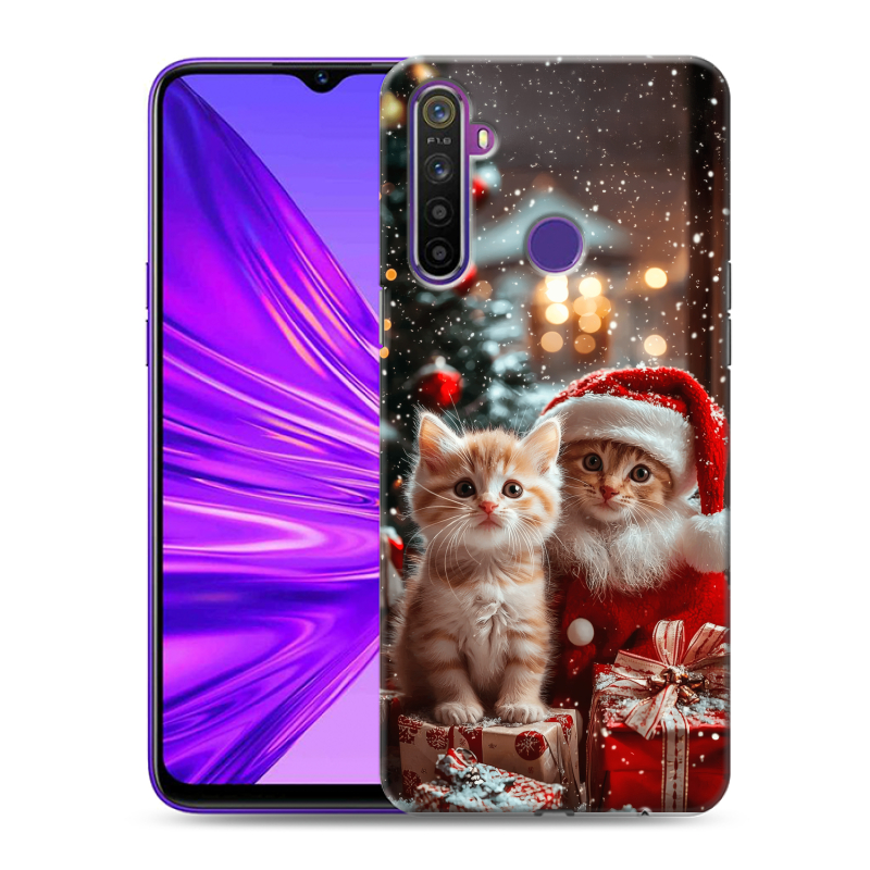 Силиконовый чехол на Realme 5 с принтом Новый год Силиконовый чехол на Realme 5 с принтом Новый год