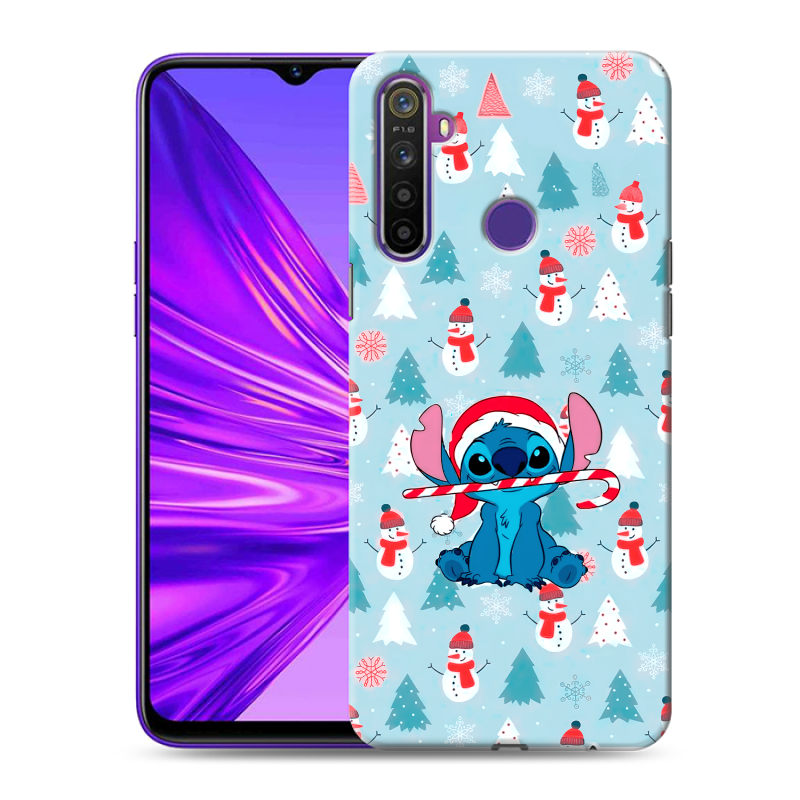 Силиконовый чехол на Realme 5 с принтом Стич Новый год Силиконовый чехол на Realme 5 с принтом Стич Новый год