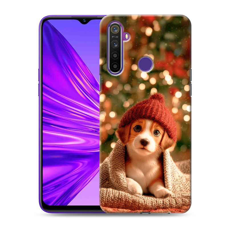 Силиконовый противоударный чехол на Realme 5 с принтом Новый год Силиконовый противоударный чехол на Realme 5 с принтом Новый год