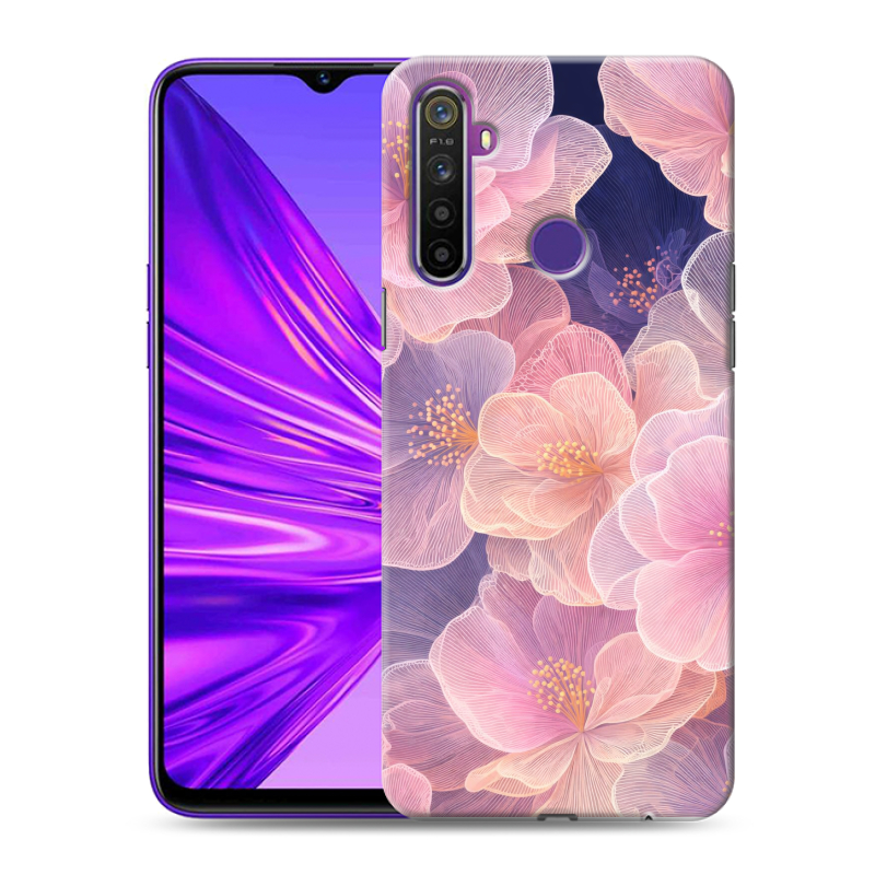 Силиконовый противоударный чехол на Realme 5 с принтом женский Силиконовый противоударный чехол на Realme 5 с принтом женский