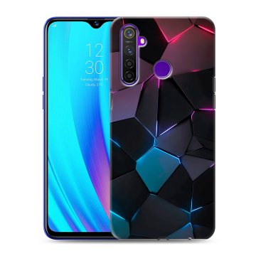 Силиконовый чехол на Realme 5 Pro с принтом Геометрия неона Силиконовый чехол на Realme 5 Pro с принтом Геометрия неона