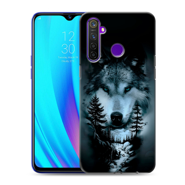 Силиконовый чехол на Realme 5 Pro с принтом Лесной волк Силиконовый чехол на Realme 5 Pro с принтом Лесной волк