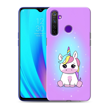 Силиконовый чехол на Realme 5 Pro с принтом Единорог Силиконовый чехол на Realme 5 Pro с принтом Единорог