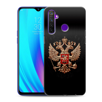 Силиконовый чехол на Realme 5 Pro с принтом Герб России Силиконовый чехол на Realme 5 Pro с принтом Герб России
