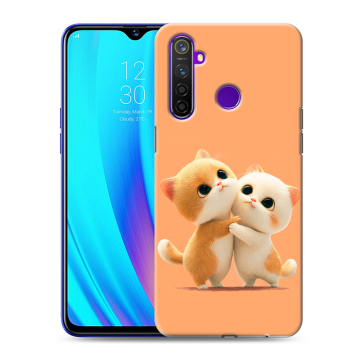 Силиконовый чехол на Realme 5 Pro с принтом Милые котики Силиконовый чехол на Realme 5 Pro с принтом Милые котики