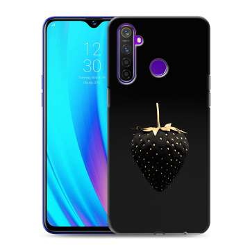 Силиконовый чехол на Realme 5 Pro с принтом Черная клубника Силиконовый чехол на Realme 5 Pro с принтом Черная клубника