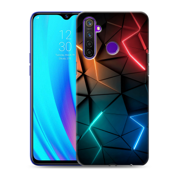 Силиконовый чехол на Realme 5 Pro с принтом Абстракция неон Силиконовый чехол на Realme 5 Pro с принтом Абстракция неон