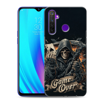 Силиконовый чехол на Realme 5 Pro с принтом Скелет карты Силиконовый чехол на Realme 5 Pro с принтом Скелет карты