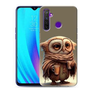 Силиконовый чехол на Realme 5 Pro с принтом Сова Силиконовый чехол на Realme 5 Pro с принтом Сова