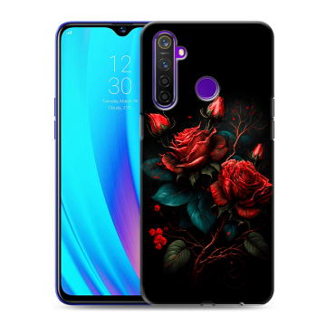 Силиконовый чехол на Realme 5 Pro с принтом Розы красные Силиконовый чехол на Realme 5 Pro с принтом Розы красные