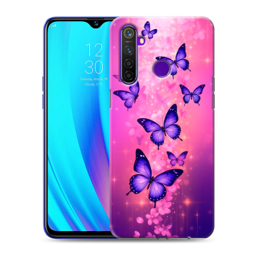 Силиконовый чехол на Realme 5 Pro с принтом Бабочки Силиконовый чехол на Realme 5 Pro с принтом Бабочки