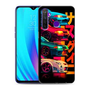 Силиконовый чехол на Realme 5 Pro с принтом Гоночные машины Силиконовый чехол на Realme 5 Pro с принтом Гоночные машины