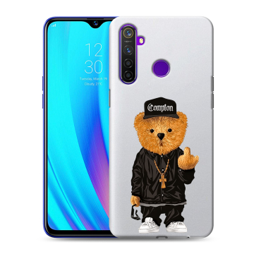 Силиконовый чехол на Realme 5 Pro с принтом Мишка