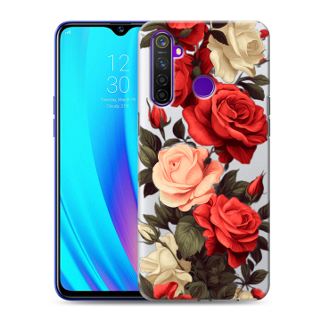Силиконовый чехол на Realme 5 Pro с принтом Розы