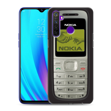 Силиконовый чехол на Realme 5 Pro с принтом Ретро Нокия