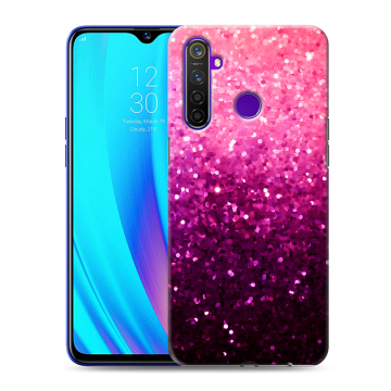 Силиконовый чехол на Realme 5 Pro с принтом Блестки