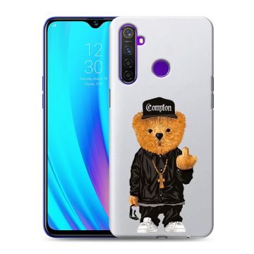 Силиконовый чехол на Realme 5 Pro с принтом Плюшевый медведь