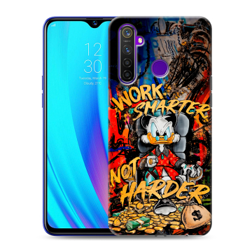 Силиконовый чехол на Realme 5 Pro с принтом Дональд Дак Деньги Силиконовый чехол на Realme 5 Pro с принтом Дональд Дак Деньги