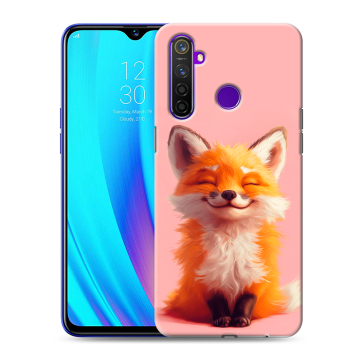 Силиконовый чехол на Realme 5 Pro с принтом милая лиса Силиконовый чехол на Realme 5 Pro с принтом милая лиса