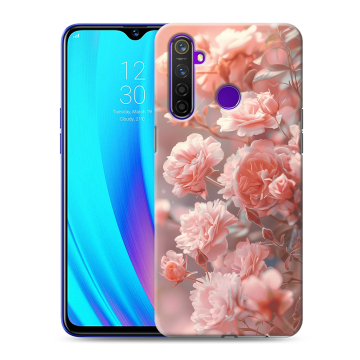 Силиконовый чехол на Realme 5 Pro с принтом Розовые розы
