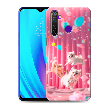 Силиконовый чехол на Realme 5 Pro с принтом милые котики