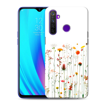 Силиконовый чехол на Realme 5 Pro с принтом цветы