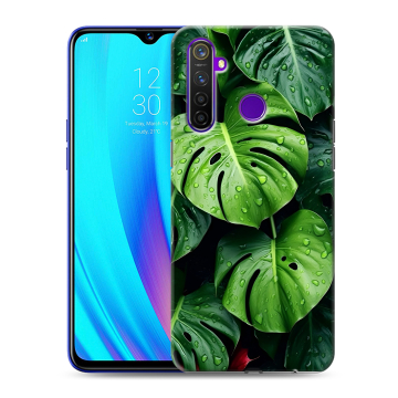 Силиконовый чехол на Realme 5 Pro с принтом Листья