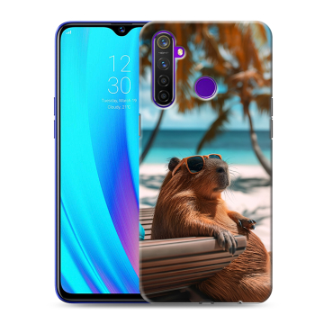 Силиконовый чехол на Realme 5 Pro с принтом Капибара Силиконовый чехол на Realme 5 Pro с принтом Капибара