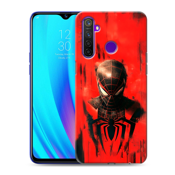 Силиконовый чехол на Realme 5 Pro с принтом человек паук spiderman Силиконовый чехол на Realme 5 Pro с принтом человек паук spiderman