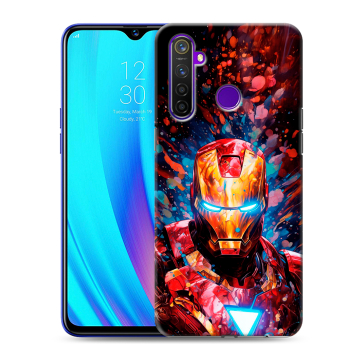 Силиконовый чехол на Realme 5 Pro с принтом Железный человек Ironman