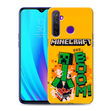 Силиконовый чехол на Realme 5 Pro с принтом Майнкрафт Minecraft