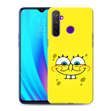 Силиконовый чехол на Realme 5 Pro с принтом спанчбоб спанч боб