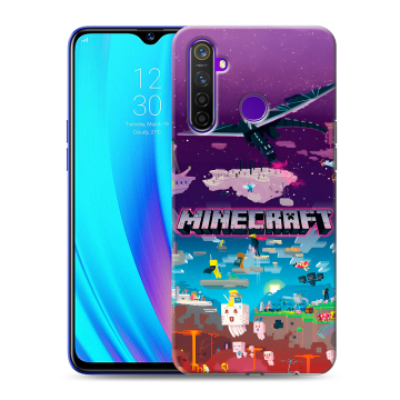 Силиконовый чехол на Realme 5 Pro с принтом Майнкрафт Minecraft