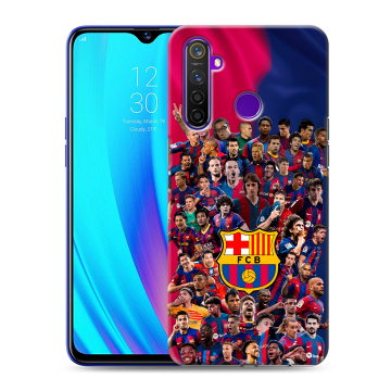 Силиконовый чехол на Realme 5 Pro с принтом Барселона Barcelona