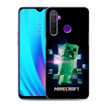 Силиконовый чехол на Realme 5 Pro с принтом Майнкрафт Minecraft