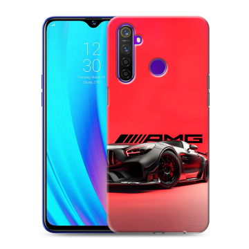 Силиконовый чехол на Realme 5 Pro с принтом Мерседес Mercedes AMG