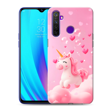 Силиконовый чехол на Realme 5 Pro с принтом Единорог Силиконовый чехол на Realme 5 Pro с принтом Единорог