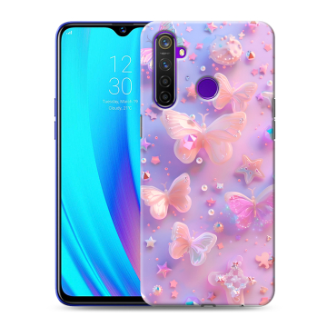 Силиконовый чехол на Realme 5 Pro с принтом Бабочки