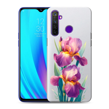 Силиконовый чехол на Realme 5 Pro с принтом Цветы орхидеи