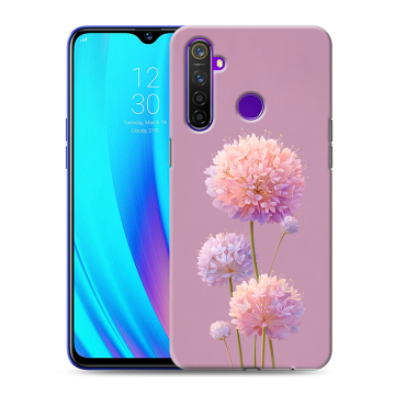 Силиконовый чехол на Realme 5 Pro с принтом Цветы