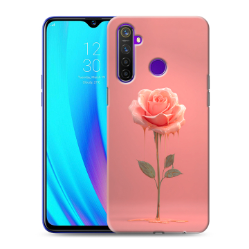 Силиконовый чехол на Realme 5 Pro с принтом Розовая роза