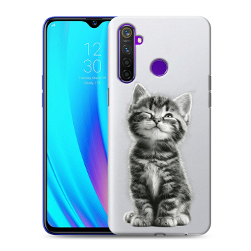 Силиконовый чехол на Realme 5 Pro с принтом Котенок