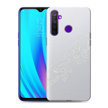 Силиконовый чехол на Realme 5 Pro с принтом Сотворение мира