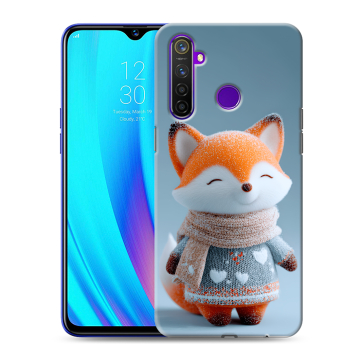 Силиконовый чехол на Realme 5 Pro с принтом Лиса