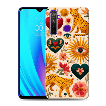 Силиконовый чехол на Realme 5 Pro с принтом Модный принт