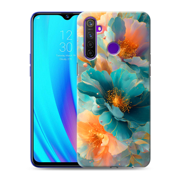 Силиконовый чехол на Realme 5 Pro с принтом Цветы